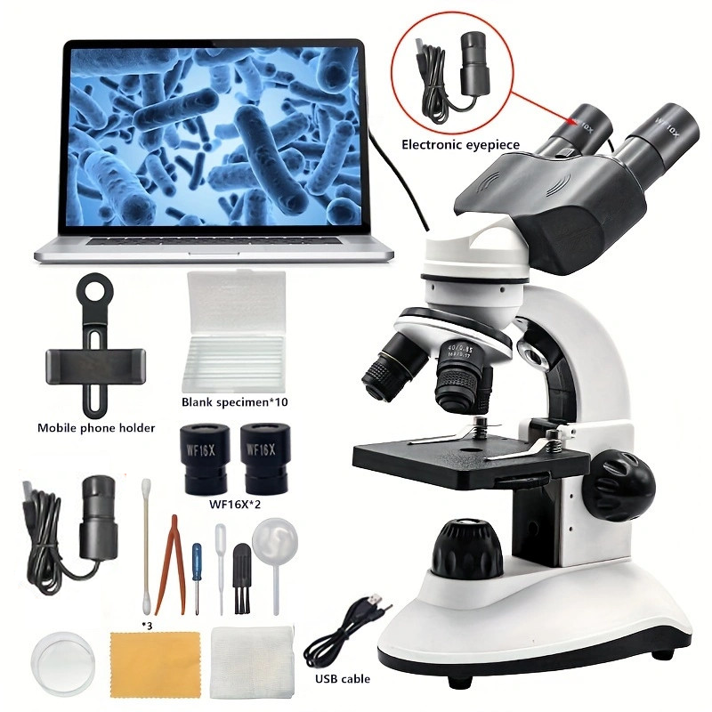 Microscope Compound 40X - 40X-1280X Compound Binocular Microscope, Dual LED