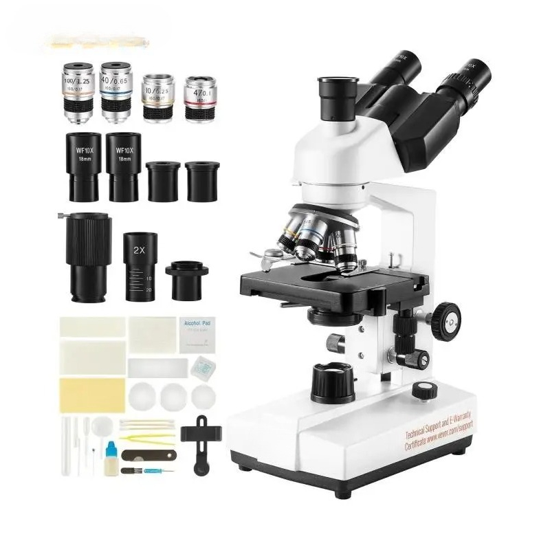 Microscope Compound 40X - VEVOR Compound Trinocular Microscope 40X-5000X Magnification