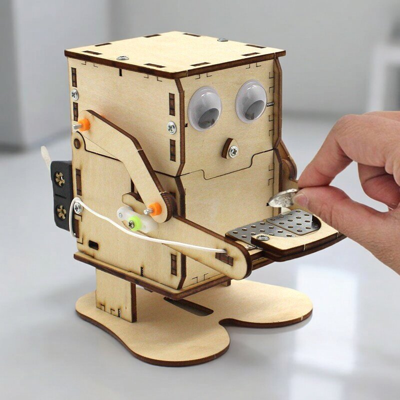 Wooden Assemble DIY Robot Eati - đánh giá và giá Science Project