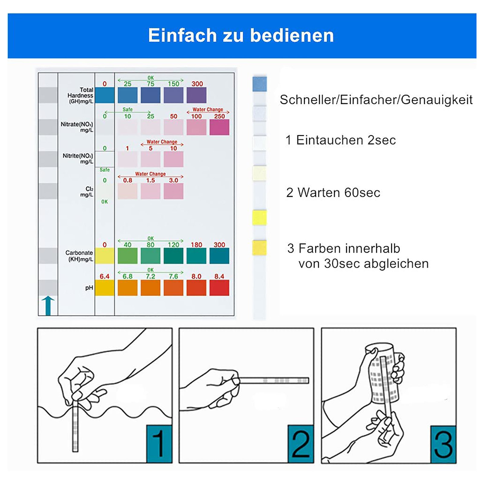 100pcs 6-in-1 Water Quality Te - đánh giá và giá Ph Strip Test