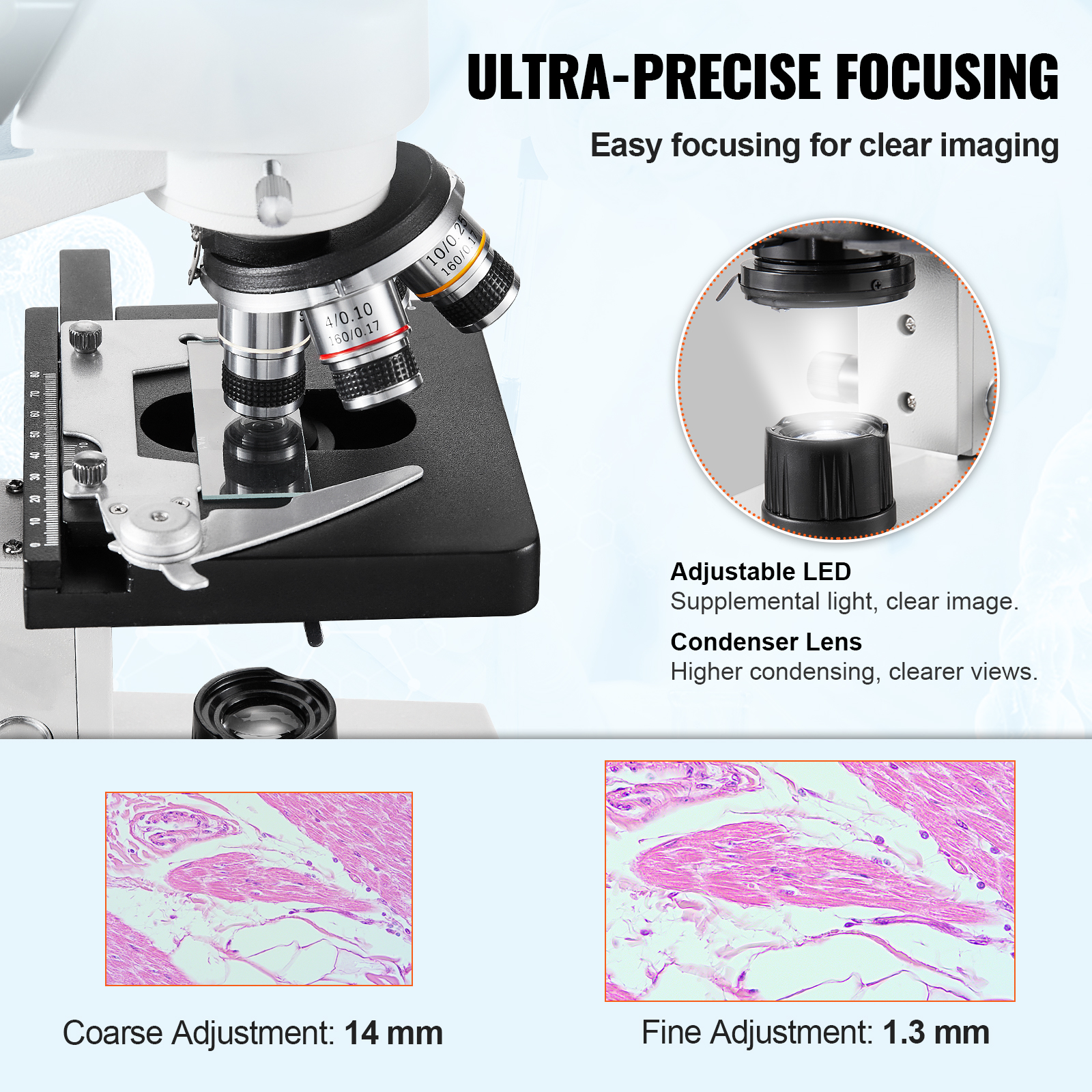 VEVOR Compound Trinocular Micr - đánh giá và giá Microscope Compound 40X