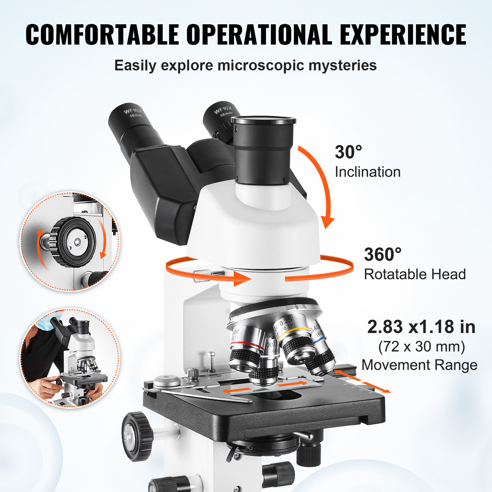 VEVOR Compound Trinocular Micr - đánh giá và giá Microscope Compound 40X