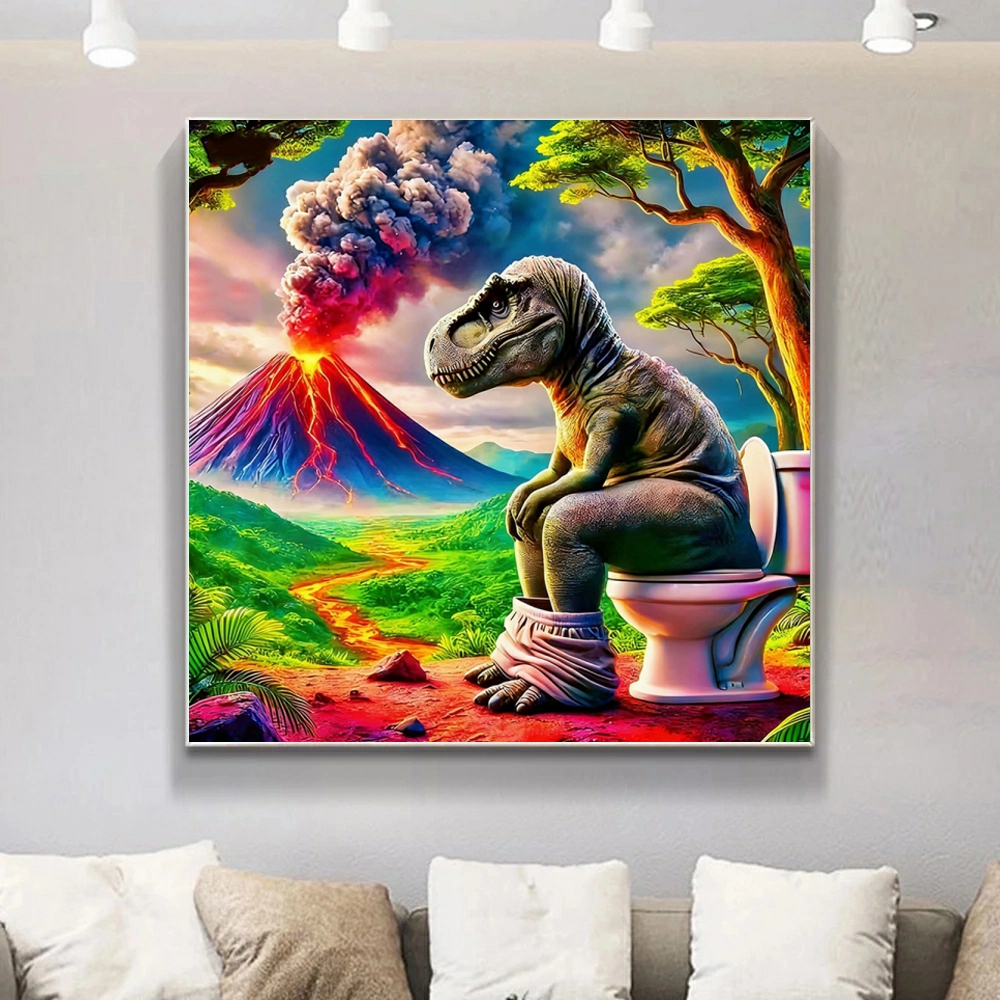 Dinosaur Toilet 5D Diamond Pai - đánh giá và giá Volcano Kit Eruption