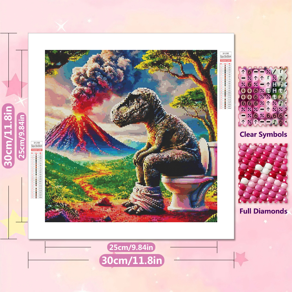 Dinosaur Toilet 5D Diamond Pai - đánh giá và giá Volcano Kit Eruption