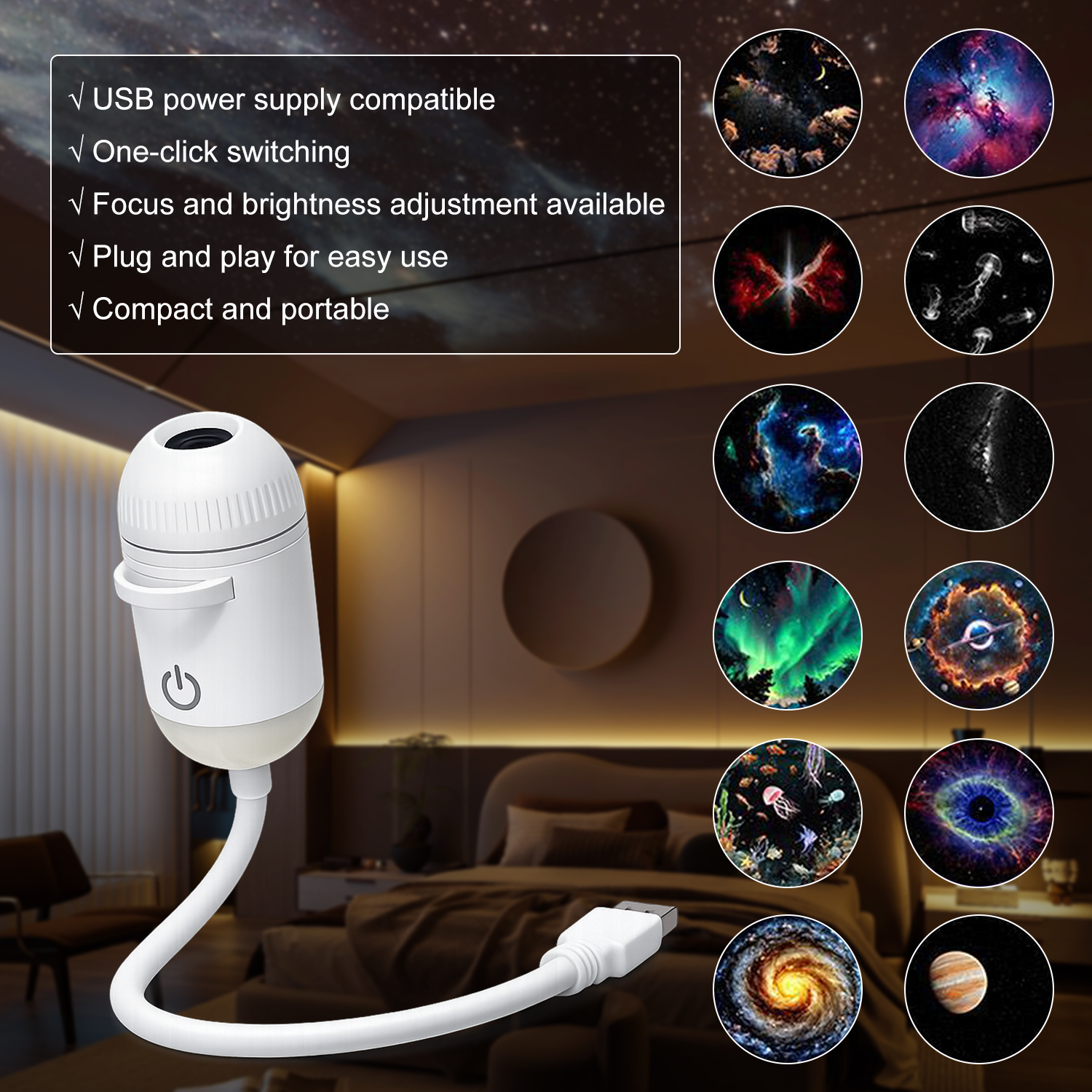 2 In 1 Usb Mini Galaxy Star Pr - đánh giá và giá Planetarium Projector Home