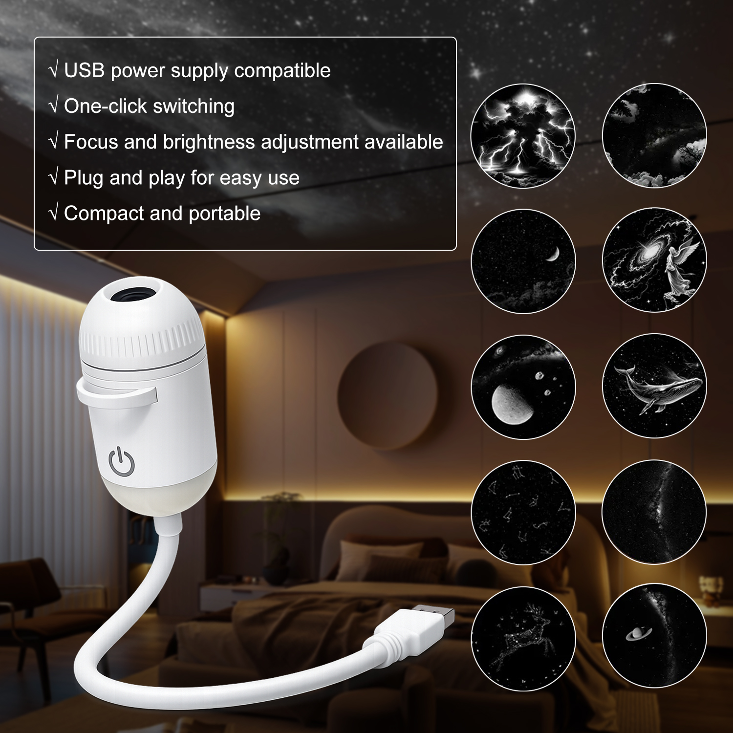 2 In 1 Usb Mini Galaxy Star Pr - đánh giá và giá Planetarium Projector Home