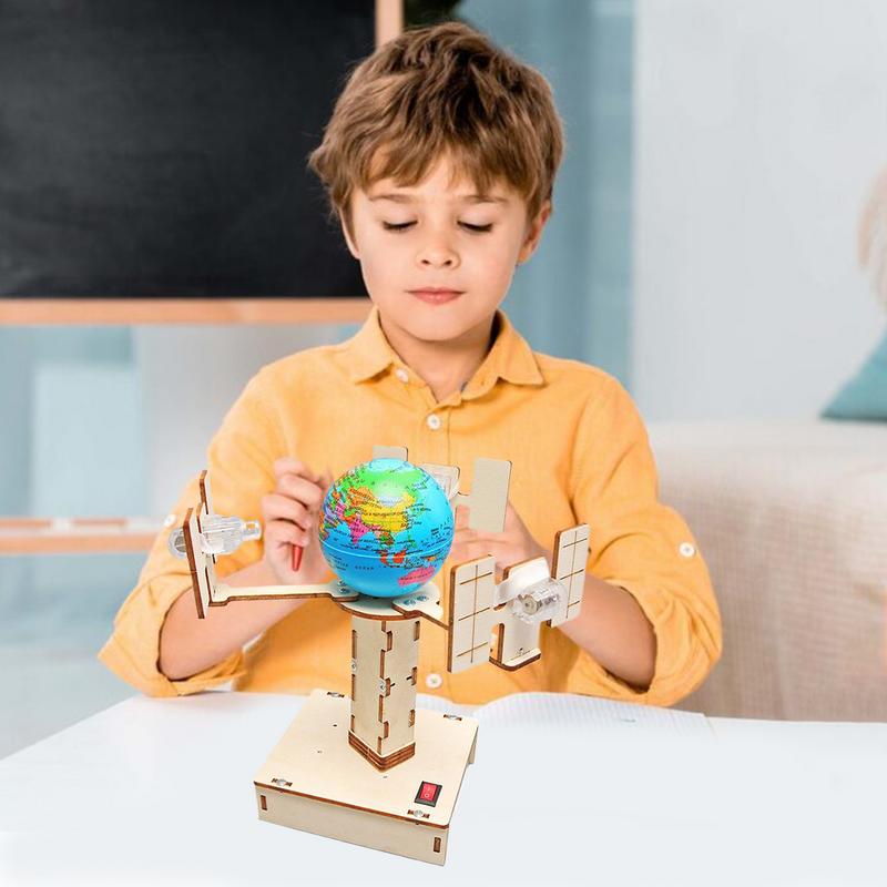 Wooden Satellite Model Making  - đánh giá và giá Science Project Toys Making
